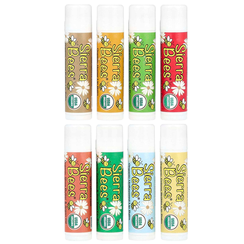 Sierra Bees, набор органических бальзамов для губ, 8 в упаковке, 4,25 г (15 унций) каждый