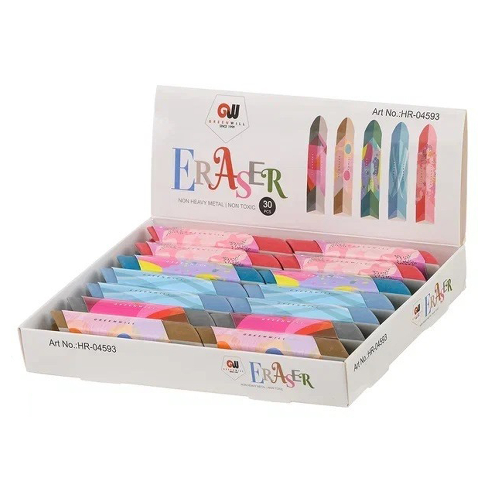 Ластик Basir, фигурный, серия "Camo", со скошенным краем, разноцветный корпус, 7 см