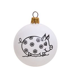 Элита НФШ-1225/2 Ел.украшение Шар «Свинка Ромашка» 65 мм