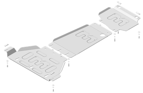 Защита алюминиевая 5 мм Dodge Ram 1500 TRX;V=6,2; 4WD; с 2021 г.в. MOTODOR.32908