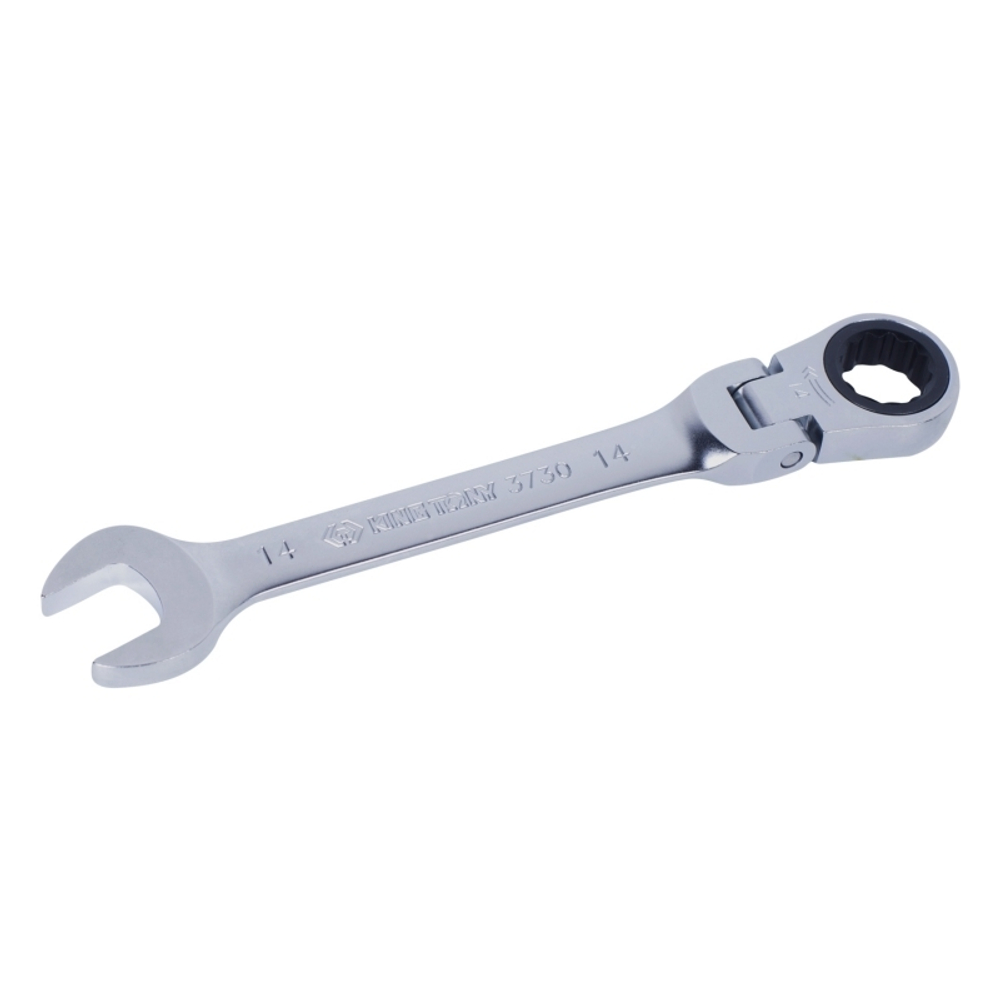 KING TONY (373014M) Ключ трещоточный комбинированный с шарниром 14 мм