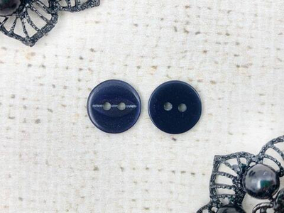 Пуговицы, d 1,2 см, 2 прокола, тёмно-синий