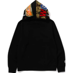 A Bathing Ape Bathing Ape Shark Pattern Hooded Zip Up Свитшот черный