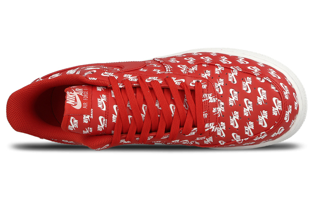 Air force 1 low all over logo red on sale
