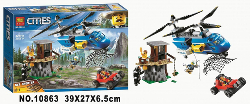 Конструктор Сити Горная полиция "Погоня в горах" 325 дет.