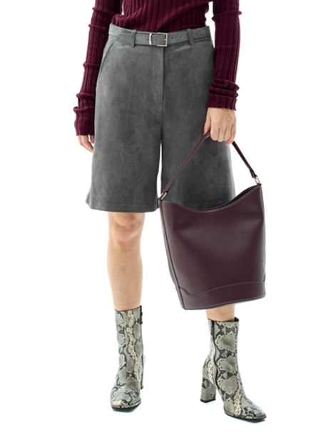 Графитовые шорты из эко-замши