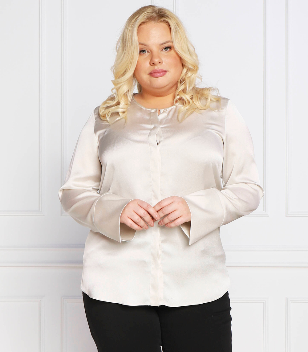 сатиновая блузка fascia plus size Persona by Marina Rinaldi - песочный(1193312)