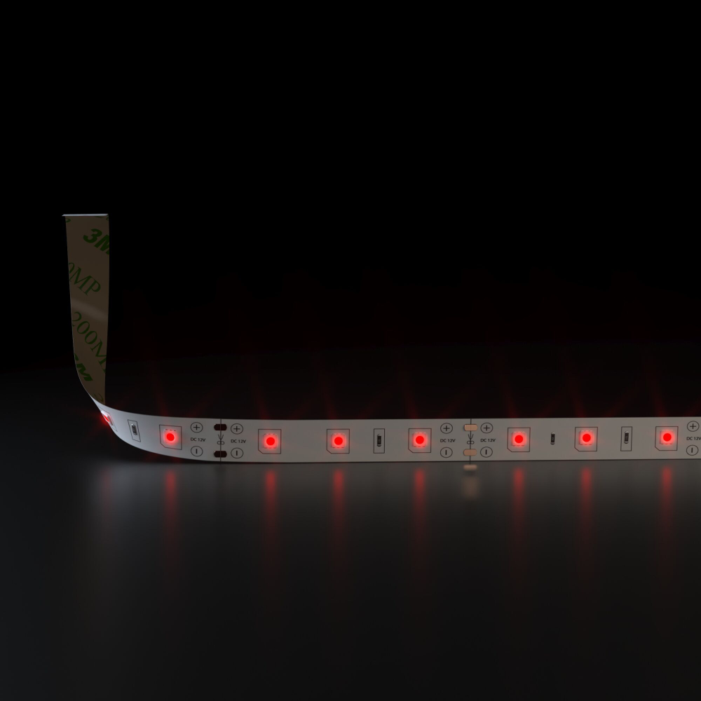 Светодиодная лента Лента светодиодная 12V 4,8W 60Led 2835 IP20 красный, 5м