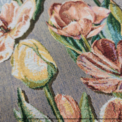 Гобелен "тюльпаны зеленый" | ш.160 см | 350 г/м² | полиэстер 51%/хлопок 49%