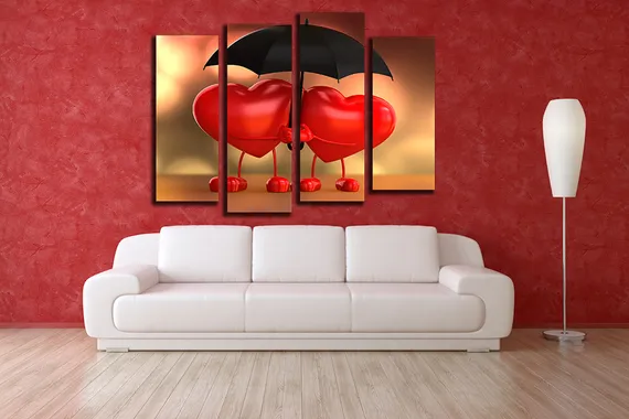 Модульная картина "Любовь сердец"