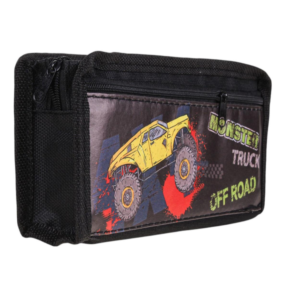 Пенал мягкий 2 отделения "Джип" 3 цвета микс