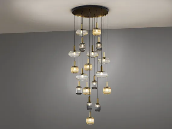 Люстра Norma 18L черный/латунь