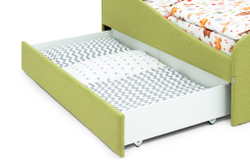 Детская мягкая кровать с ящиком Бельмарко Letmo авокадо рогожка