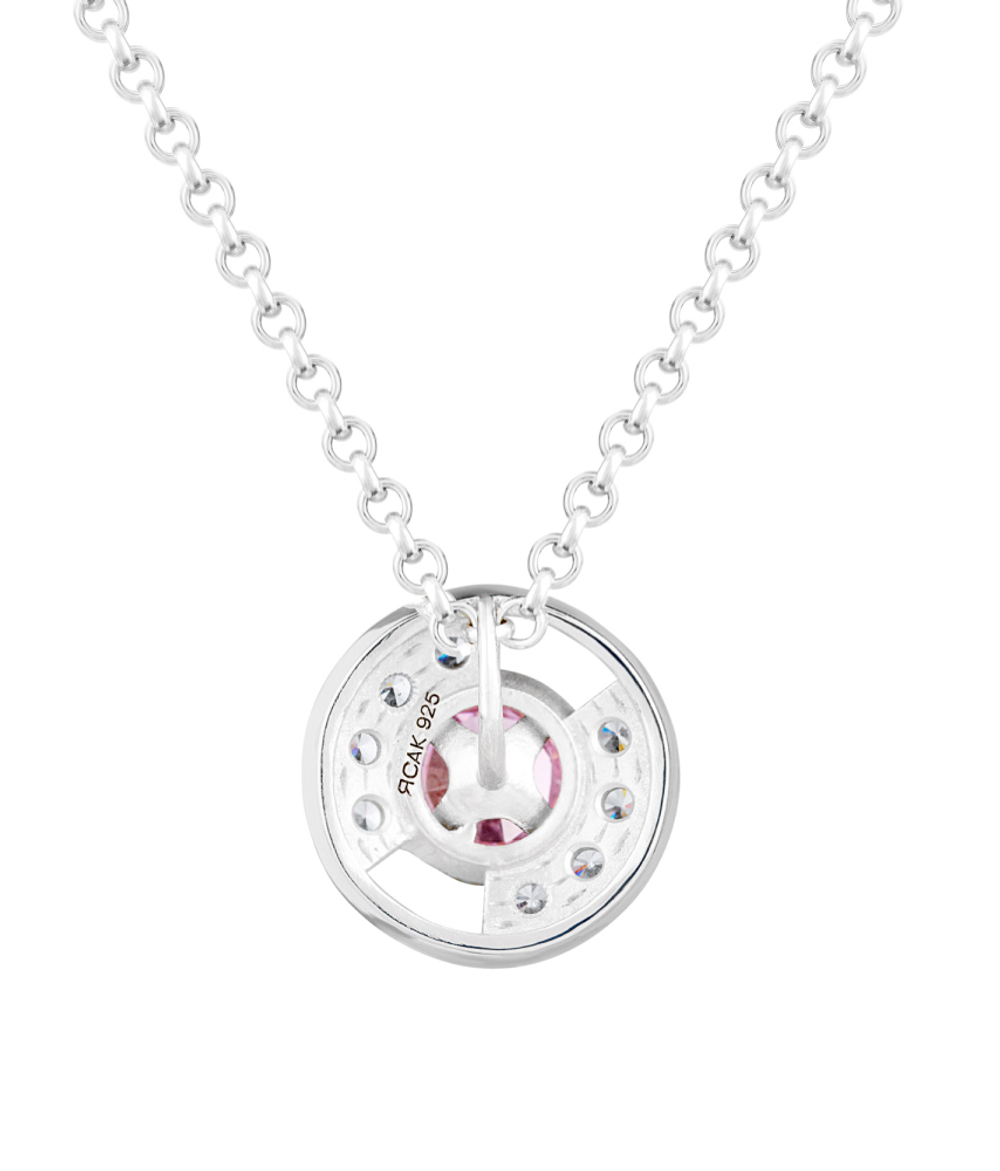 Подвес из серебра со вставками из розового и бесцветных фианитов