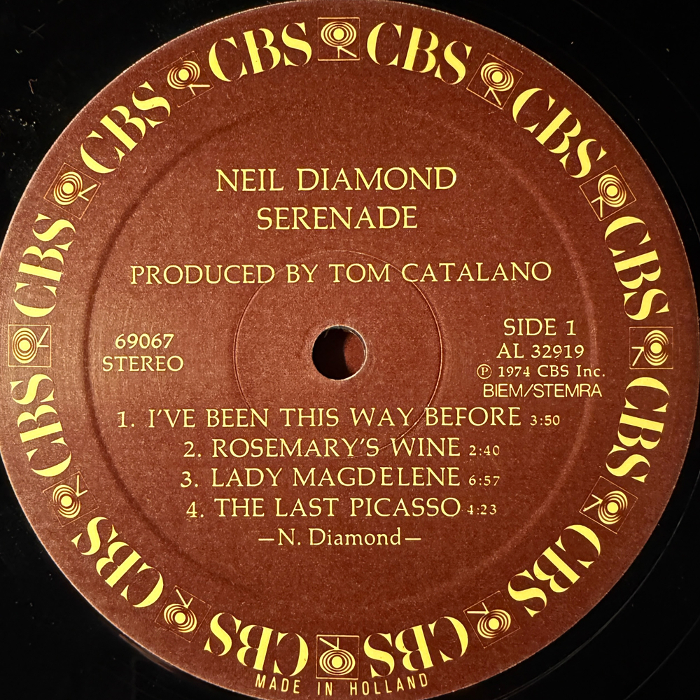 Neil Diamond ‎– Serenade (Голландия 1974г.) Т