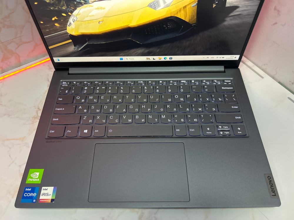 Ноутбук Lenovo Yoga Slim 7 Pro Gen 5 (82NC0016RU) 14"/Intel Core i5-11300H/RAM 8GB/SSD 256GB/Nvidia MX450 2GB/2240*1400/IPS/Windows11/Подсветка кл-ры: LED/серый