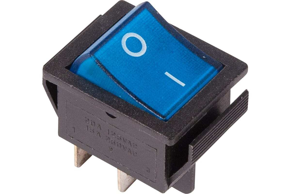 Клавишный выключатель REXANT 250v 16а (4с) on-off синий с подсветкой (rwb-502, sc-767, irs-201-1) 36-2331