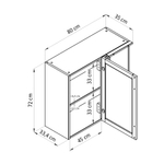 Кухонный модуль угловой 80х35х72, Вестфалия, 2 полки, массив березы, белый, Dipriz