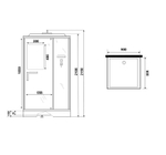 Душевая кабина Niagara Standart ST90/15Q (90х90х215) квадрат,поддон 15см,распашная,проф.белый,3 места