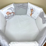 Комплект в кроватку 18 предметов "Жираф" розовый, сатин