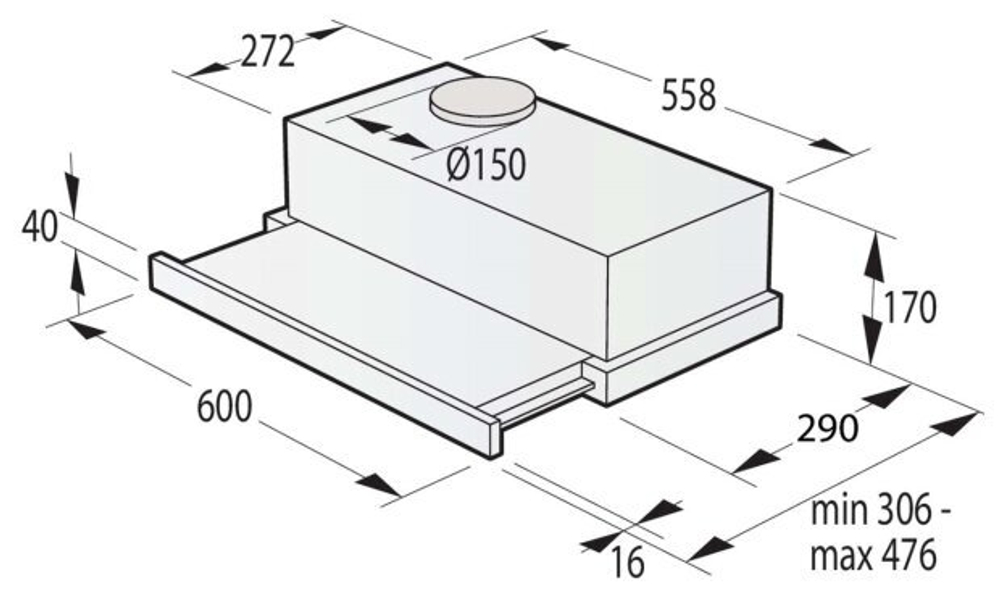 Встраиваемая вытяжка Gorenje TH60E3W