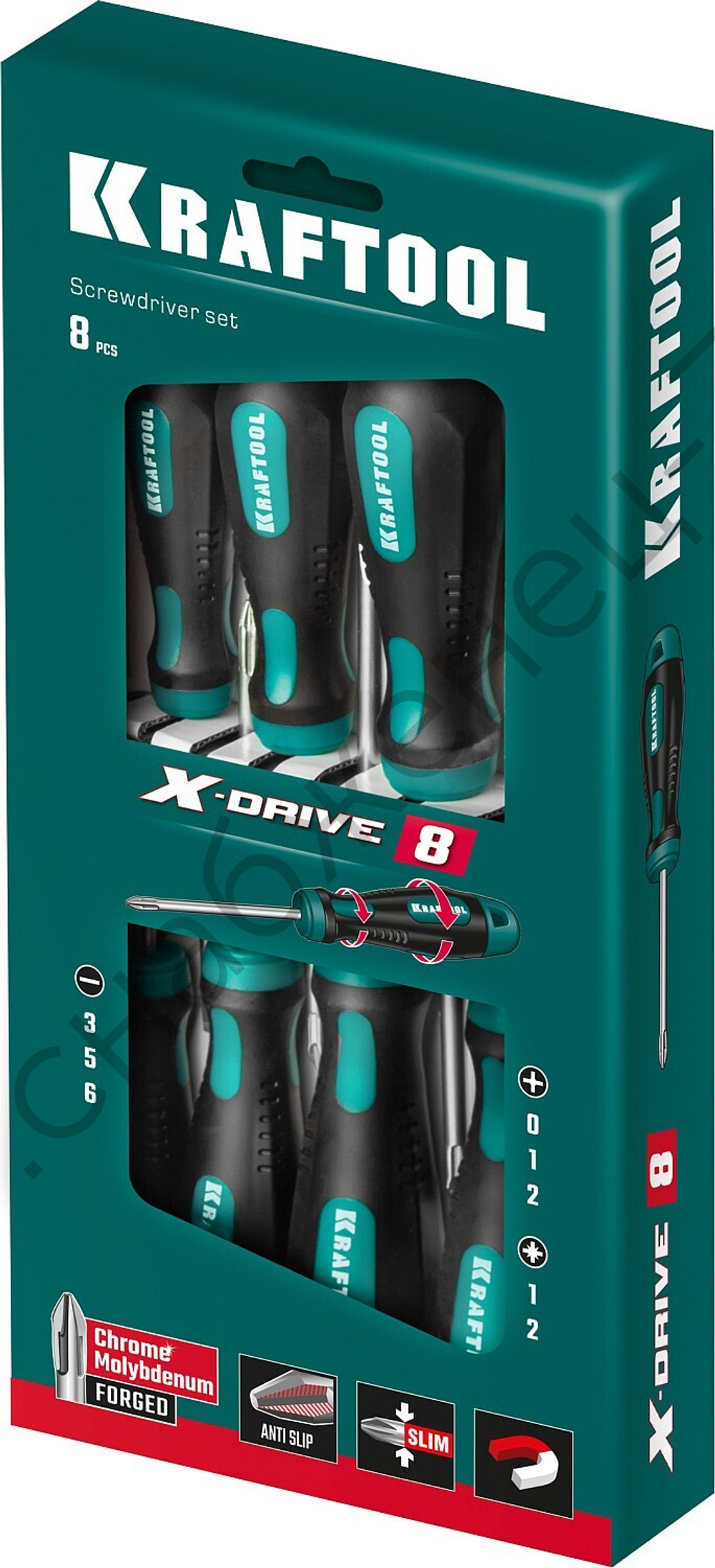 KRAFTOOL Х-Drive-8 8 шт, Набор отверток (250081-H8)