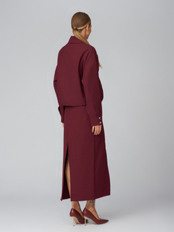 Женский бордовый бомбер на молнии