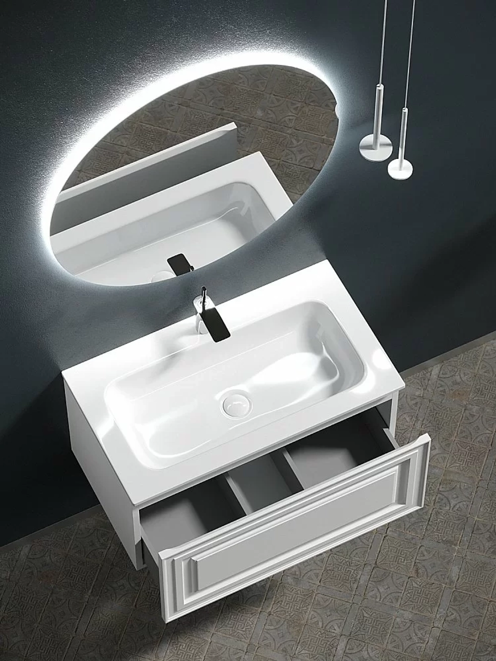 Тумба с раковиной Sancos Very VR80W Bianco