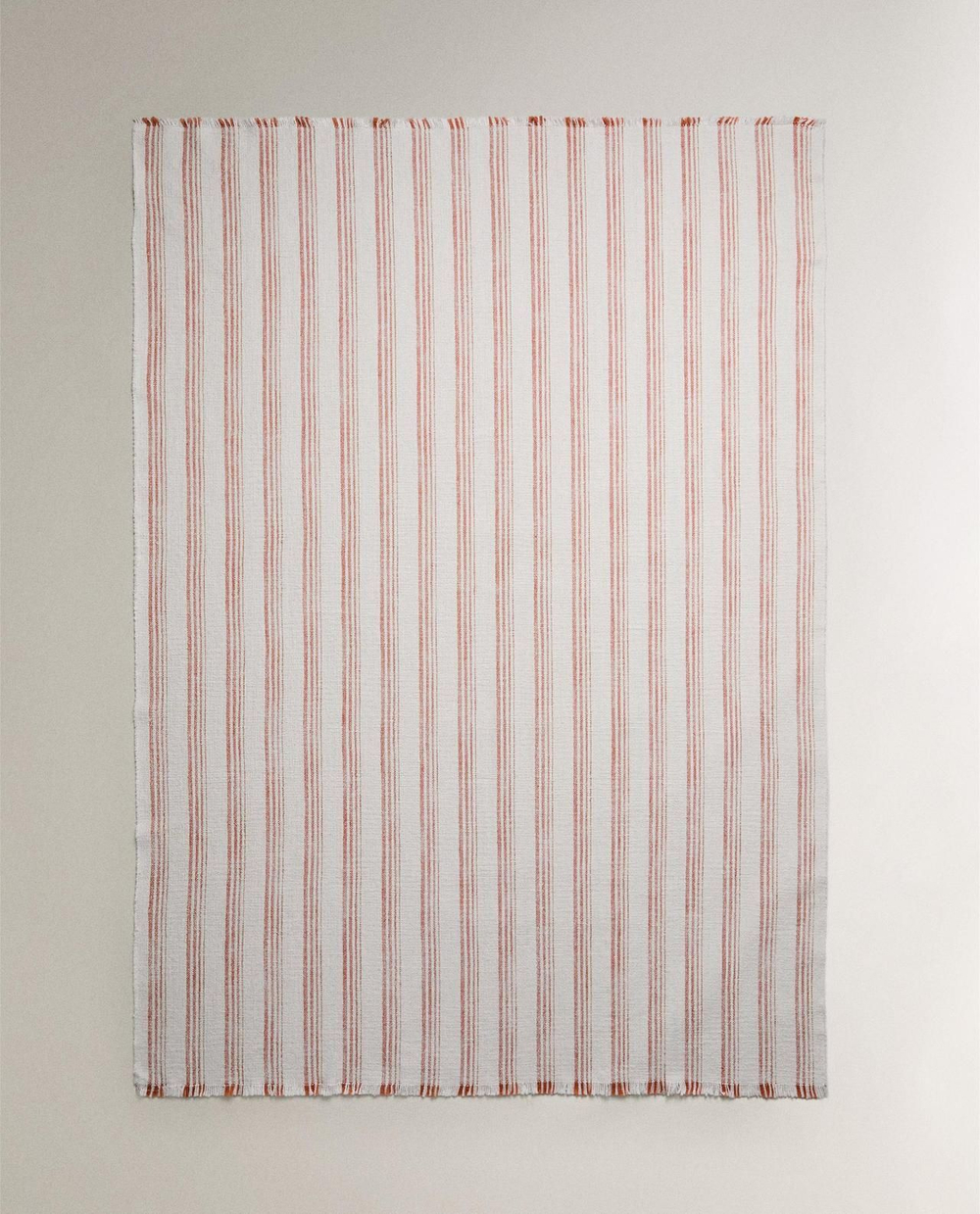 Zara Home - Хлопковое полосатое одеяло, экрю, 140x190 см