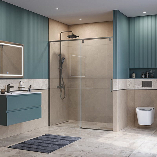 Душевая дверь BelBagno SOFT_CLOSE-1-BF-1-160-C-GM 160 стекло прозрачное/профиль оружейная сталь