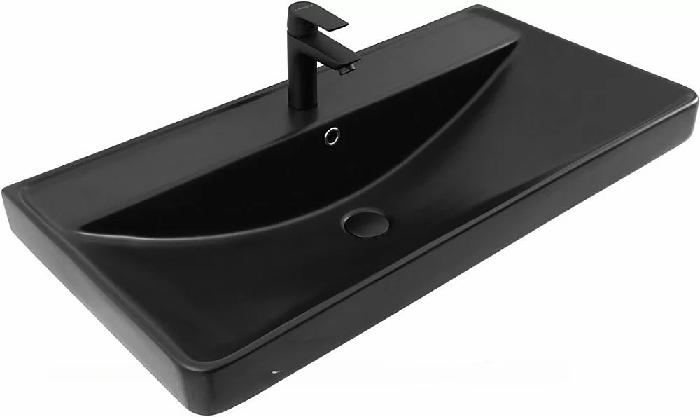 Тумба напольная с раковиной Aquanet Ирис New 90 336309+329250 белая глянцевая