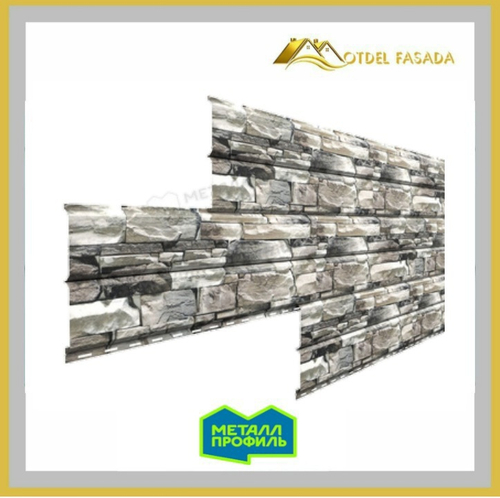 Сайдинг металлический L -Брус ХL ECOSTEEL Глянцевый 0,5мм Белый камень (в наличии)