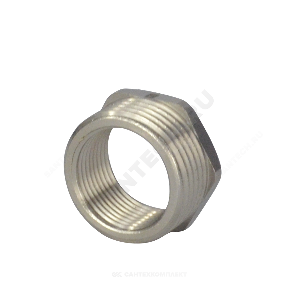 Футорка латунь никель Ду 32х25 (1 1/4"х1") НР/ВР SantechSystems