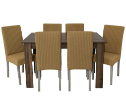 Чехол на стул без оборки Зигзаг, цвет Медовый, Набор 6 шт.