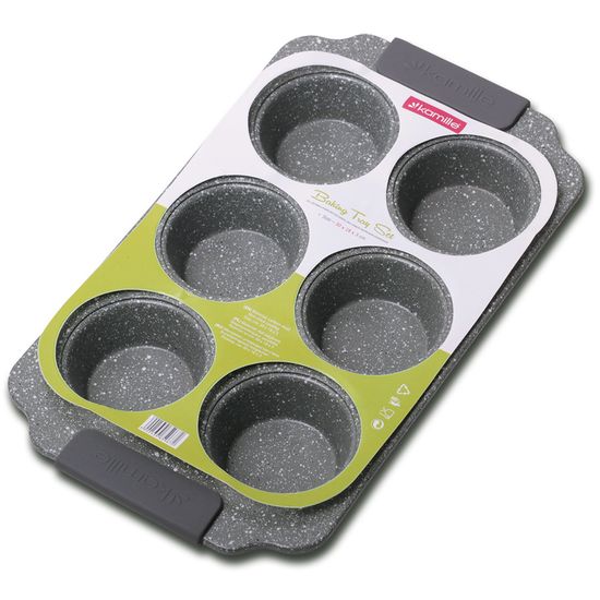 Форма для запекания порционная Kamille KM-6038 (30х18х3 см) из углеродистой стали с 6 отделениями