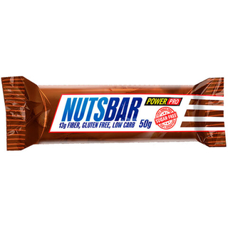 PowerPro Nuts bar Батончик глазированный без сахара с жареным арахисом, карамелью и нугой (50 гр.)