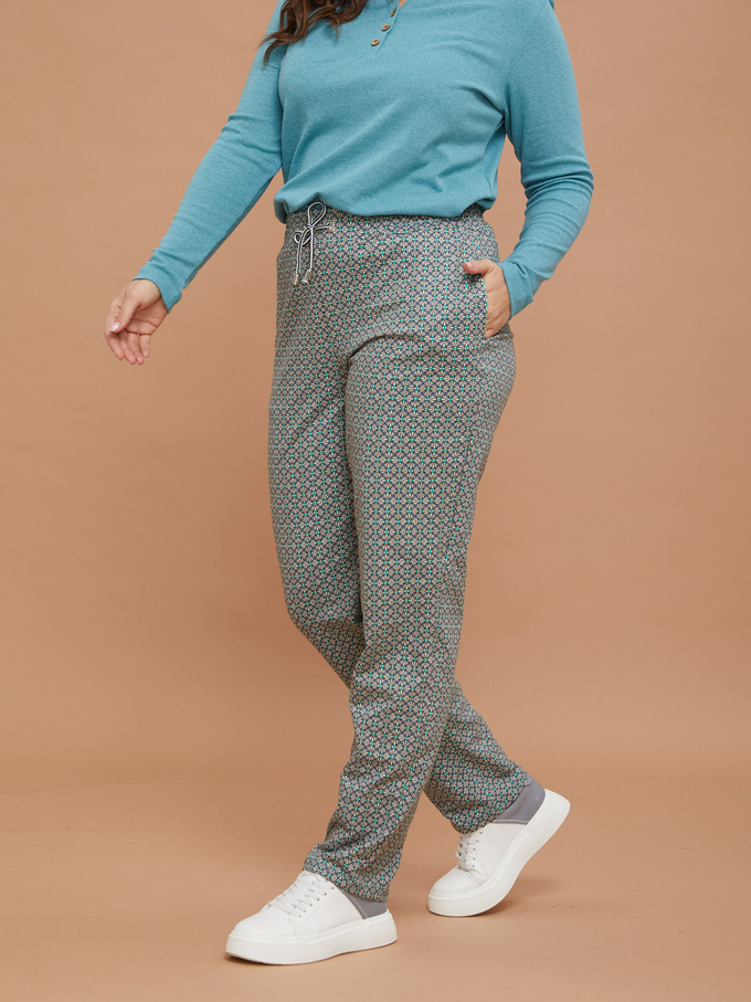 Брюки Б-032/изумруд-калейдоскоп