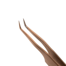 Пинцет для наращивания ресниц Lovely NanoFiber, серия Grace Elegante Bronze, тип L 7 мм
