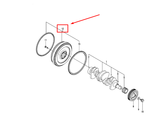 129675-21580 FLYWHEEL ASSY