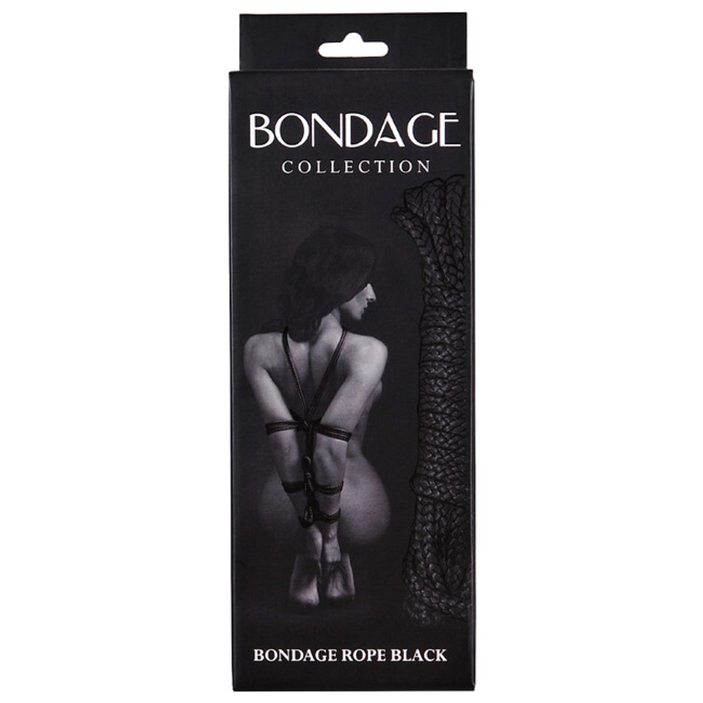 Черная веревка для связывания Bondage Rope Black (9 м , серый) (Цвет: серый)