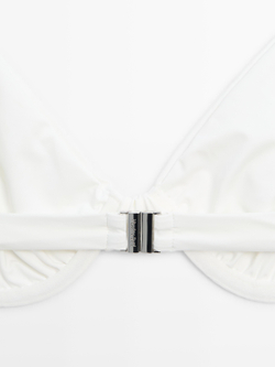 Massimo Dutti Топ бикини со сборкой на косточках, белый