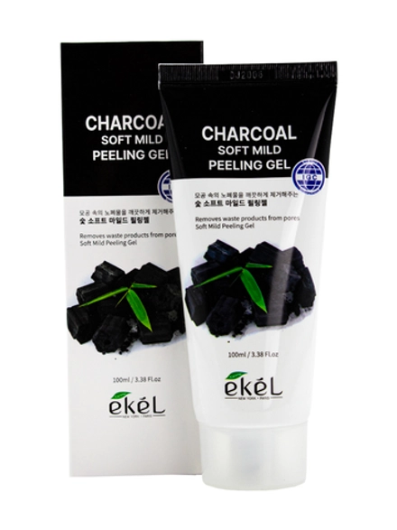 EKEL - ПИЛИНГ-ГЕЛЬ ДЛЯ ЛИЦА С ЭКСТРАКТОМ ДРЕВЕСНОГО УГЛЯ SOFT MILD PEELING GEL CHARCOAL, 100 МЛ