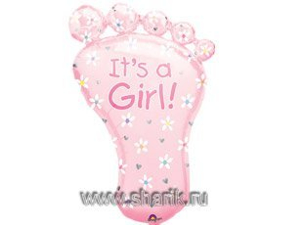 Шар фольга "Стопа розовая" It"s a Girl. 82 х 58 см