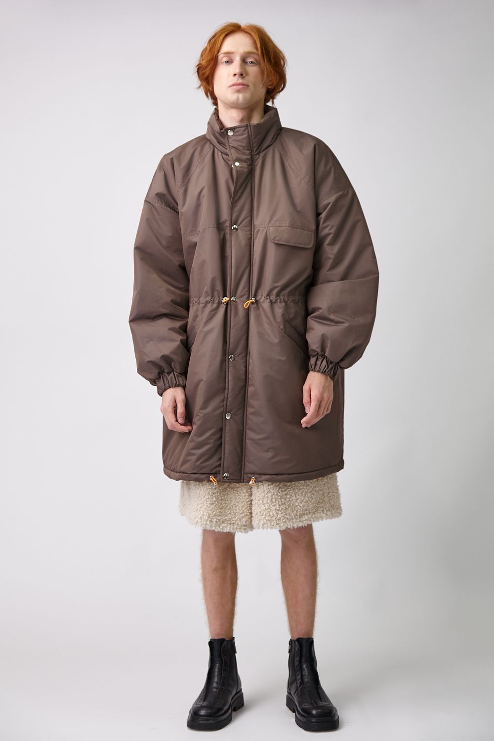 Парка Choompu оверсайз коричневая