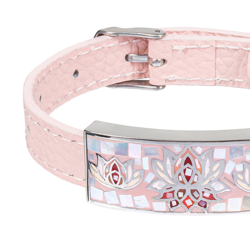 Браслет Fiore Luna на розовом кожаном ремешке CB03596-3A