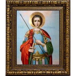 Георгий Победоносец великомученик. Икона на холсте.