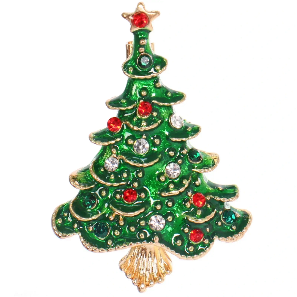 Брошь новогодняя «Best Podarok - Ёлочка зелёная», 3.5*2.4см