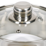 Ковш нерж, 1.9 л, крышка стекло, металл ручка, DNN3, SD-A17-16S