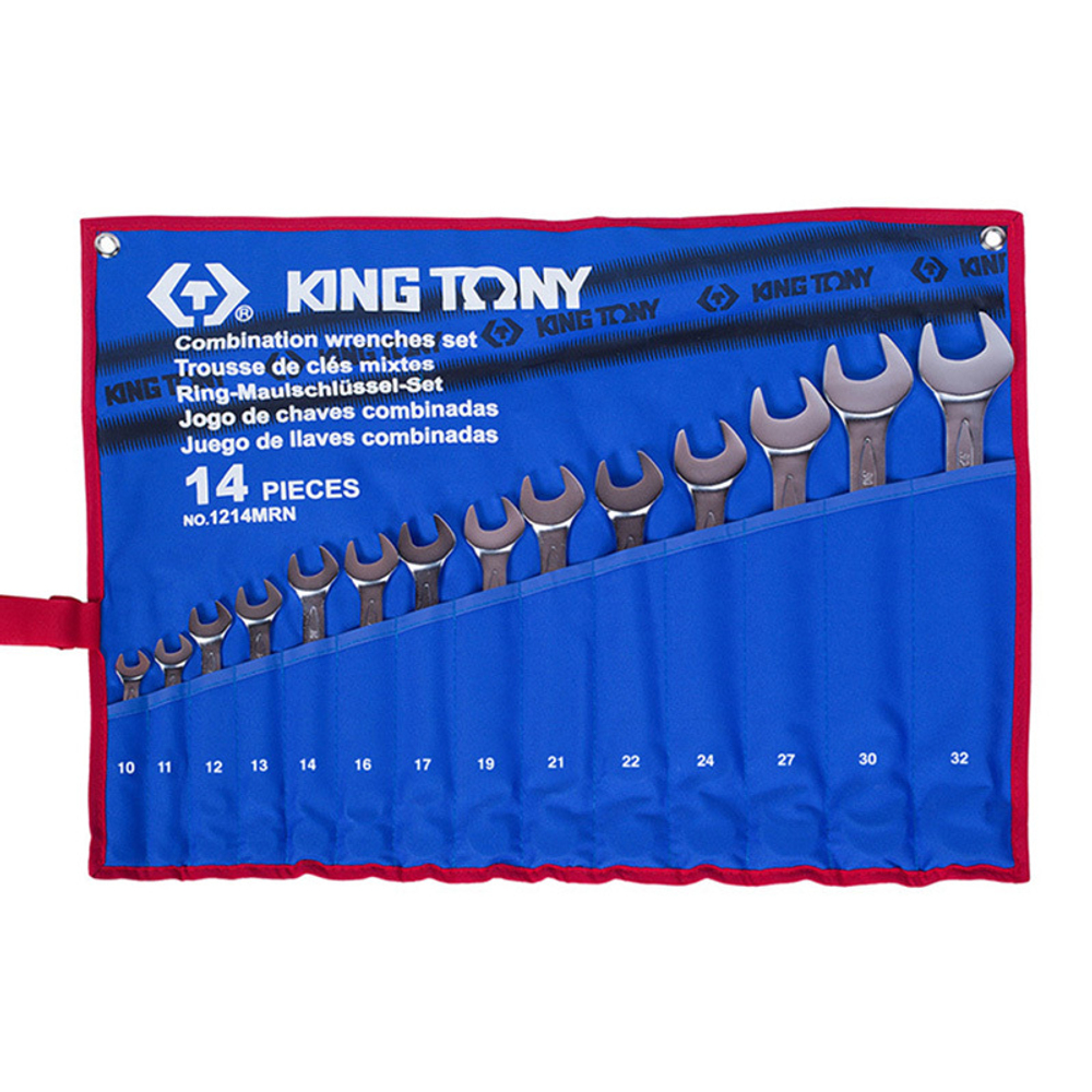KING TONY (1214MRN) Набор комбинированных ключей, 10-32 мм, 14 предметов