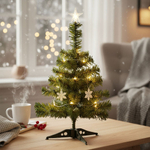 Елка 45см зеленая на пластиковой подставке, HJ